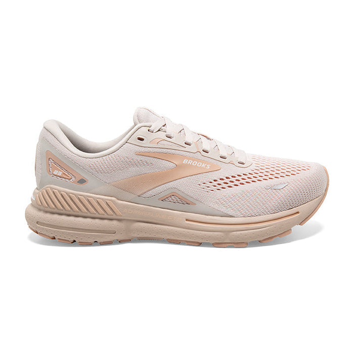 Women's Brooks Adrenaline GTS 23, Crystal Grey/Villa/White, 13 B Medium