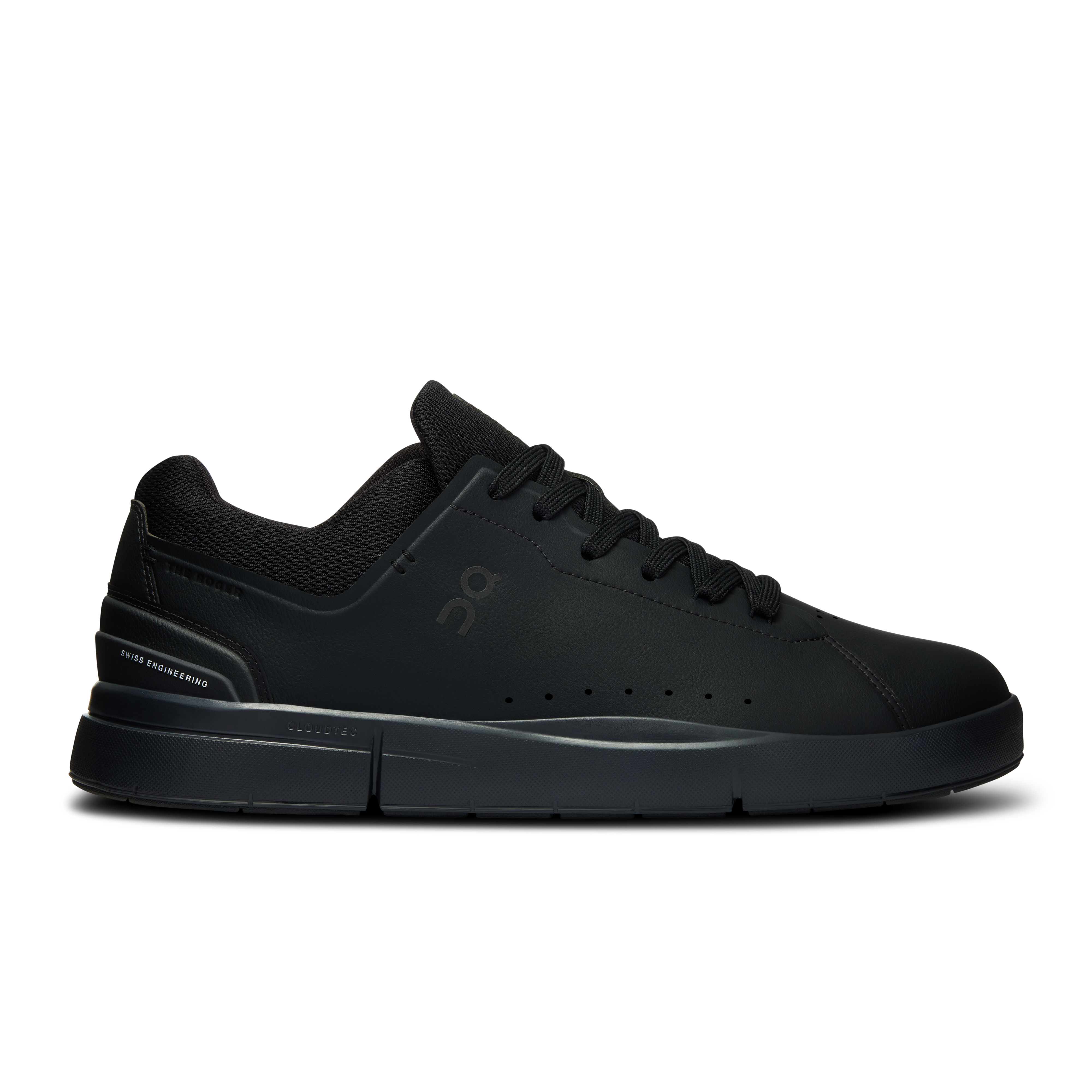 Men's On The Roger Advantage, All Black, 10.5 D Medium
