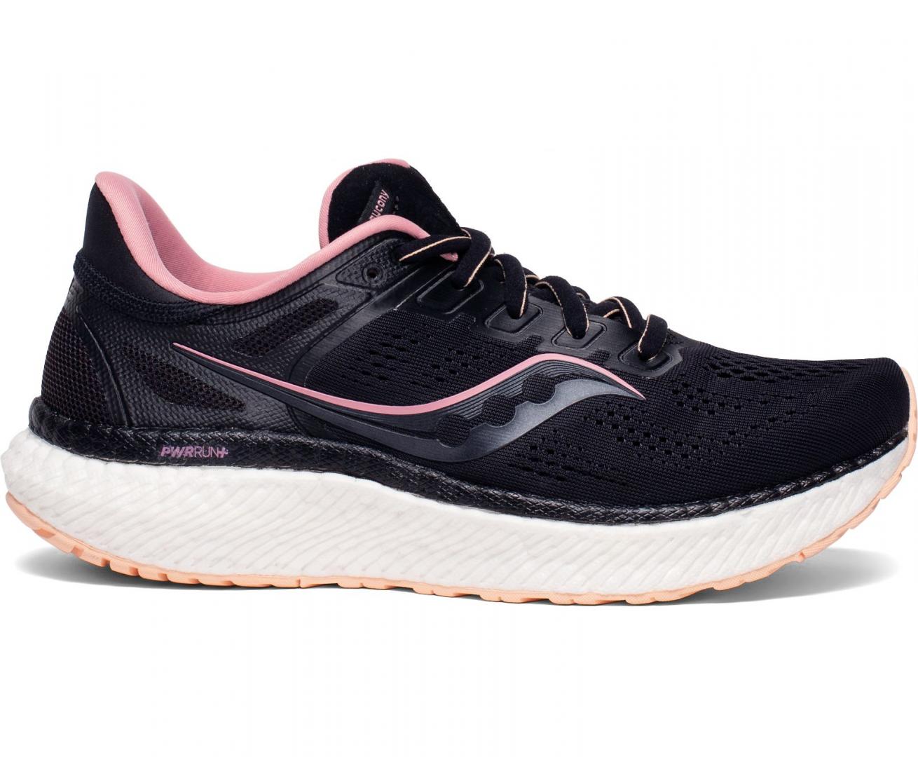 Women's Saucony Hurricane 23, Black/Rose, 10.5 D Wide