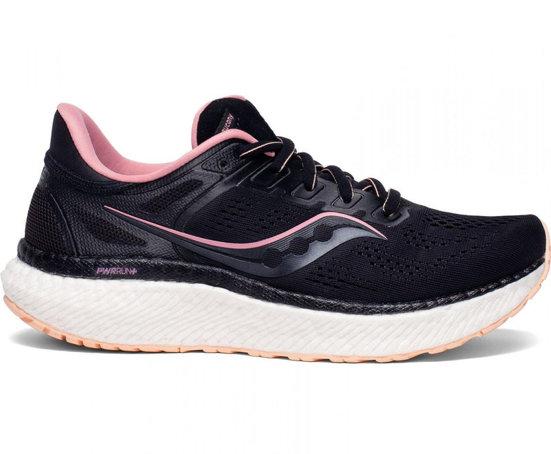 Women's Saucony Hurricane 23, Black/Rose, 5.5 D Wide