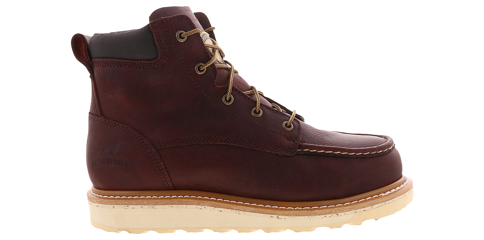 Side view on white background of Mens Irish Setter Ashby running shoe in Brown, Medium (Regular) width