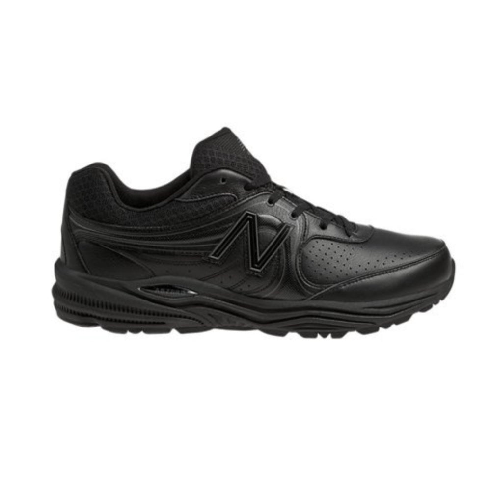 Side view on white background of Womens New Balance 840 v1 running shoe in Black, Medium (Regular) width