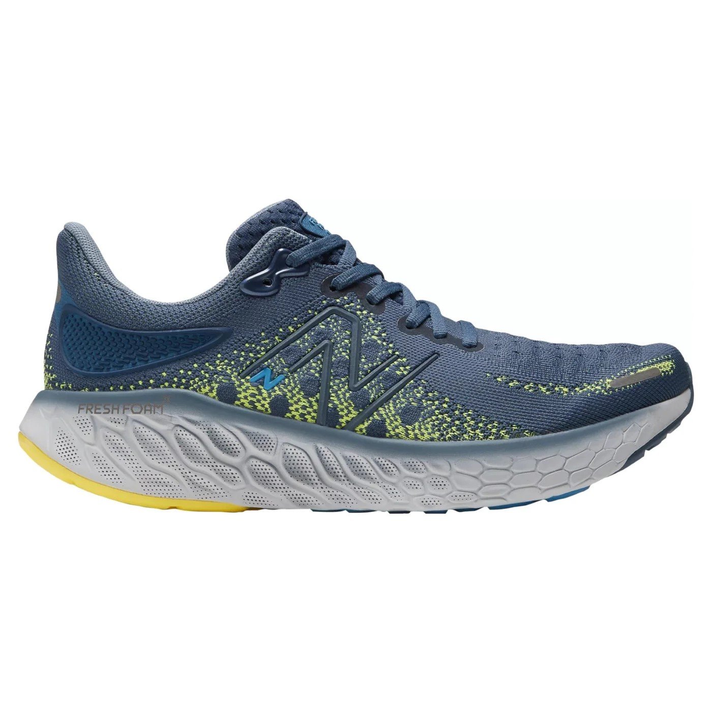 Men's New Balance Fresh Foam X 1080v12, Vintage Indigo/Cosmic Pineapple/Artic Grey, 12.5 2E Wide