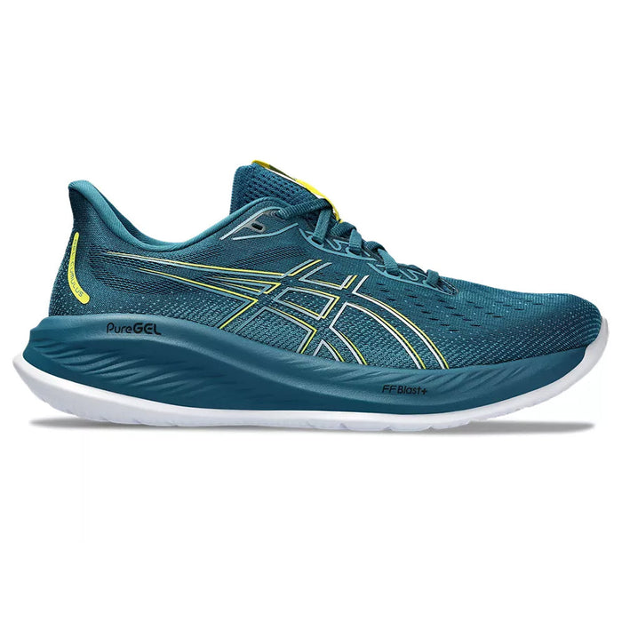 Men's Asics GEL-Cumulus 26, Evening Teal/Bright Yellow, 8 2E Wide