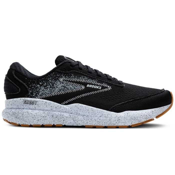 Men's Brooks Ghost 16, Black/Blackened Pearl/White, 9.5 D Medium