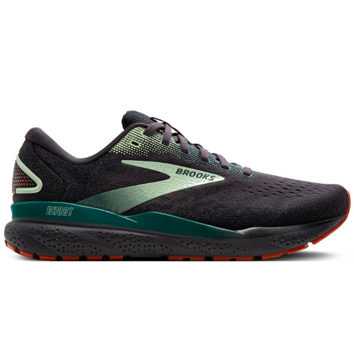 Men's Brooks Ghost 16, Blackened Pearl/June Bug/Green, 14 D Medium