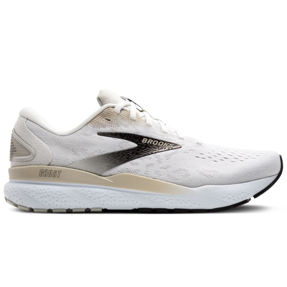 Men's Brooks Ghost 16, White/Pelican/Oyster, 11.5 D Medium