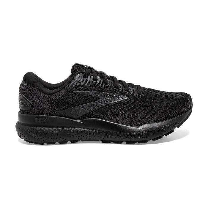 Men's Brooks Ghost 16, Black/Black/Ebony, 8 D Medium