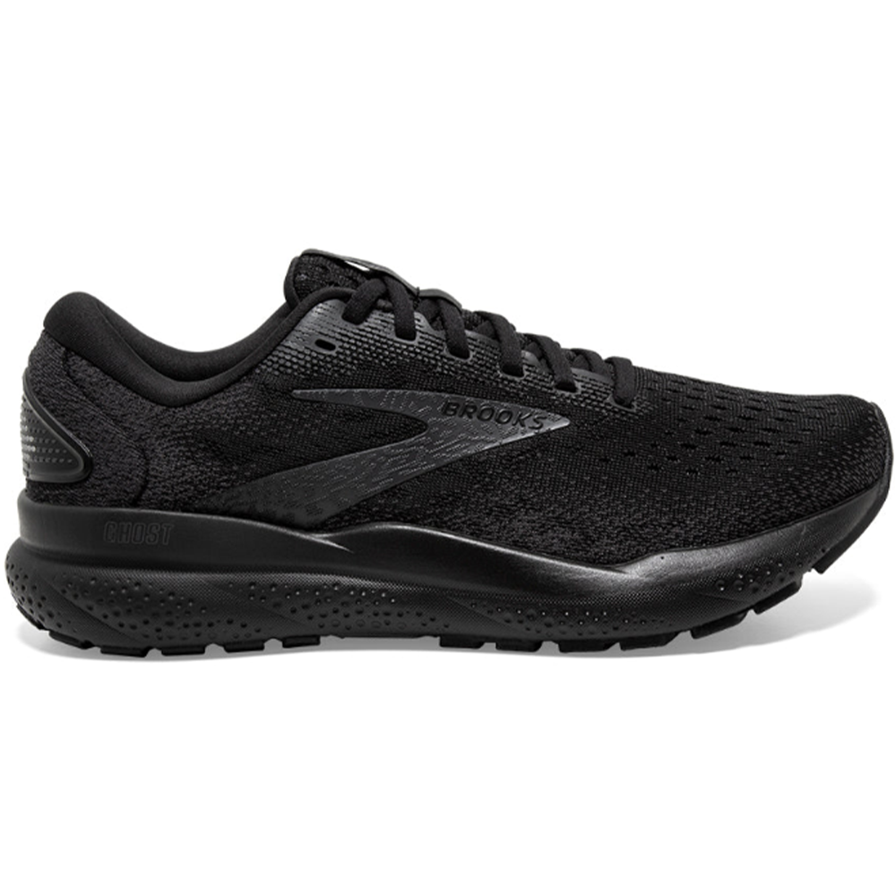 Men's Brooks Ghost 16, Black/Black/Ebony, 9 4E Extra Wide