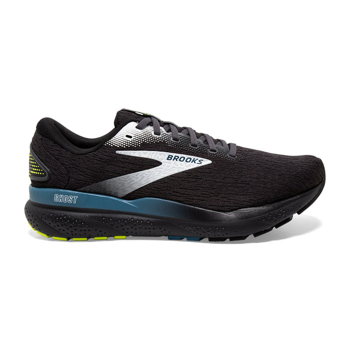 Men's Brooks Ghost 16, Black/Ebony/Blue, 10.5 D Medium