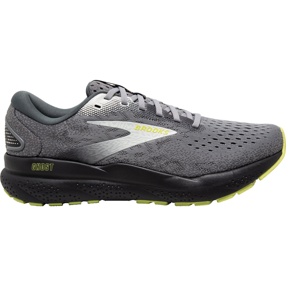Men's Brooks Ghost 16, Primer/Grey/Lime, 10 2E Wide