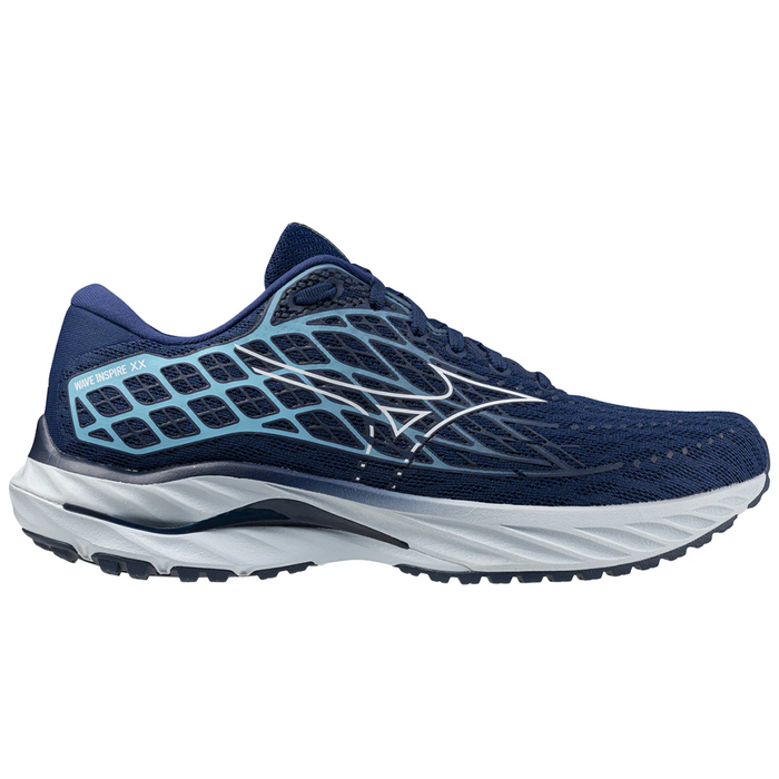 Men's Mizuno Wave Inspire 20, Estate Blue/White, 10.5 D Medium