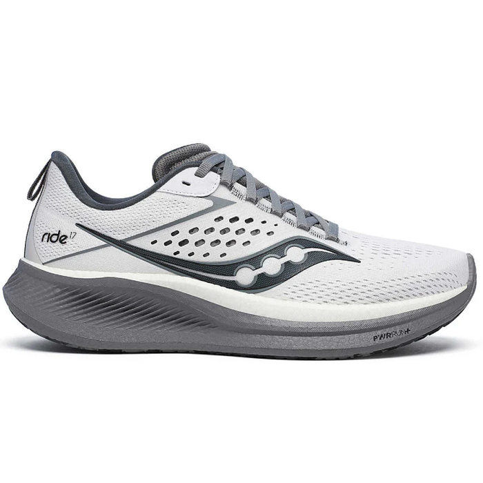 Men's Saucony Ride 17, White/Black, 8.5 D Medium