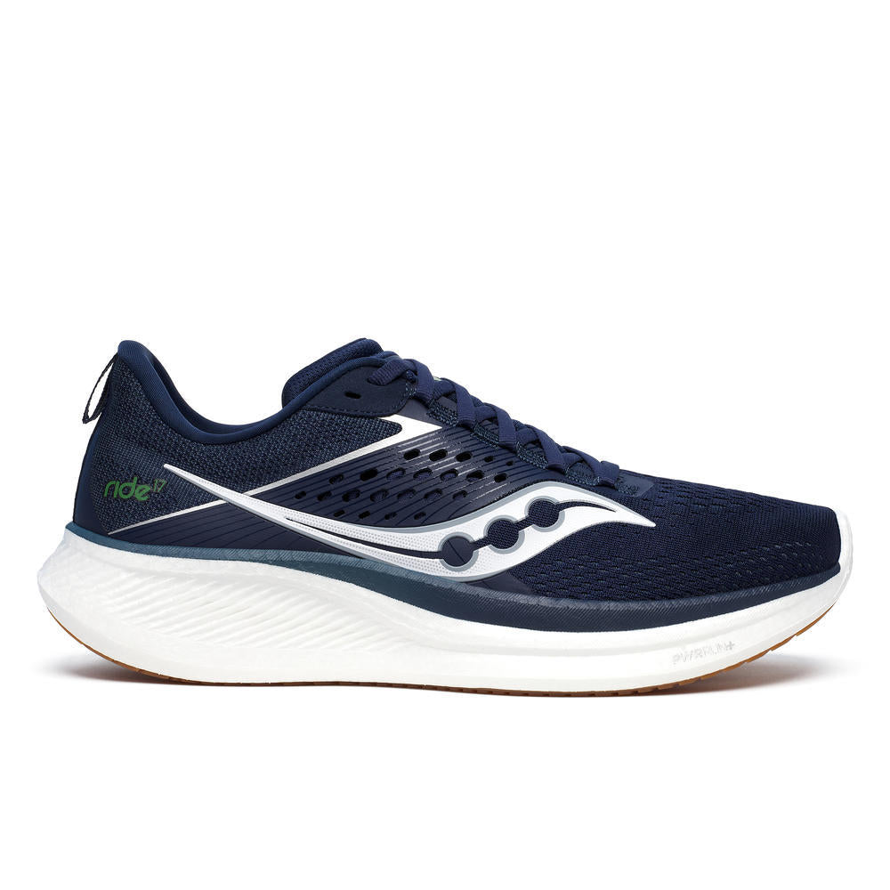 Men's Saucony Ride 17, Navy/Gum, 9 D Medium
