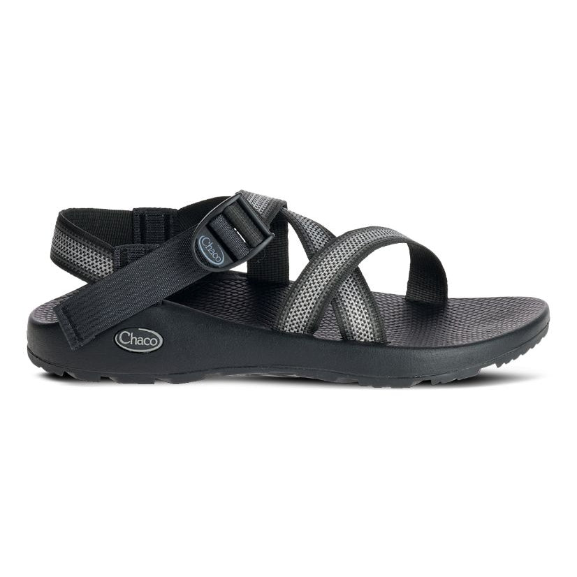 Side view on white background of Mens Chaco Z1 Classic Sandal running shoe in Split Gray, Medium (Regular) width