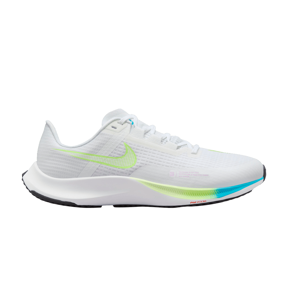 Men's Nike Rival Fly 3, White/Lime Blast, 9 D Medium