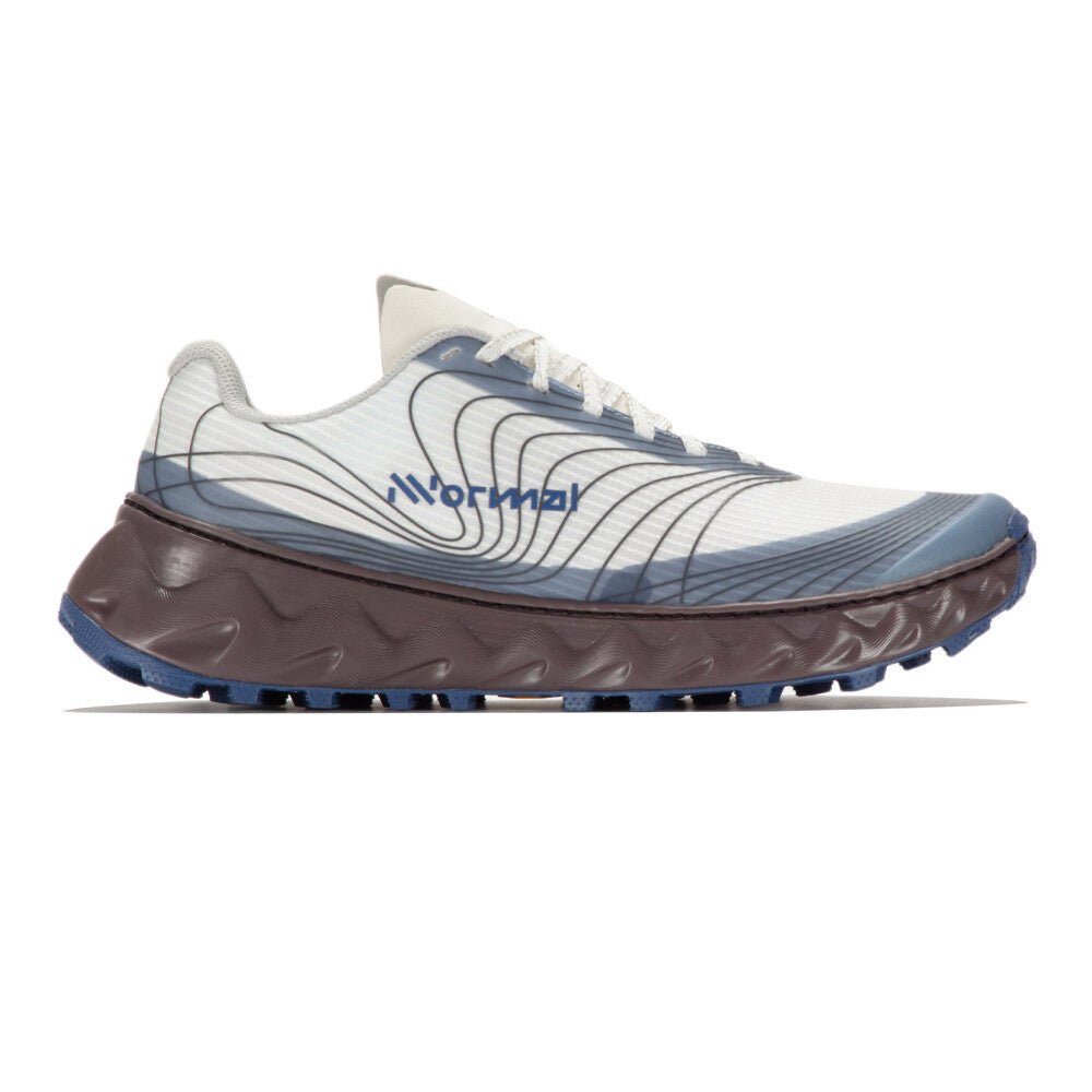 Side view on white background of Mens Nnormal Tomir 02 running shoe in White, Medium (Regular) width