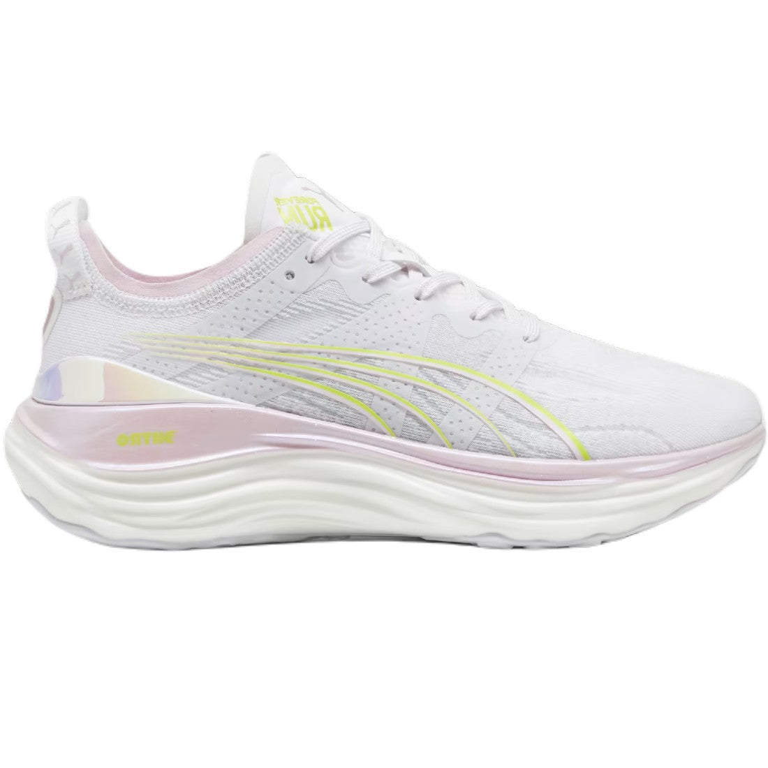 Women's Puma ForeverRun Nitro, White/Grape Mist/Silver Mist, 9.5 B Medium