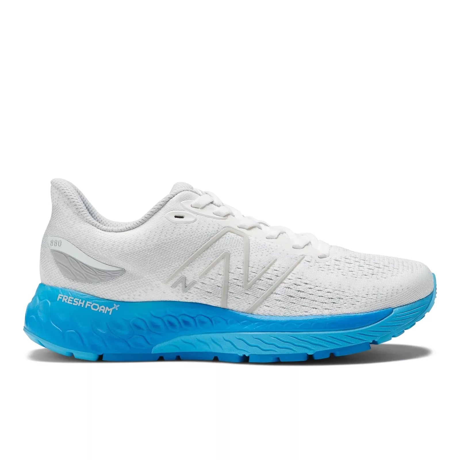 Women's New Balance Fresh Foam X 880v12, White/Vibrant Sky/Serene Blue, 10.5 B Medium