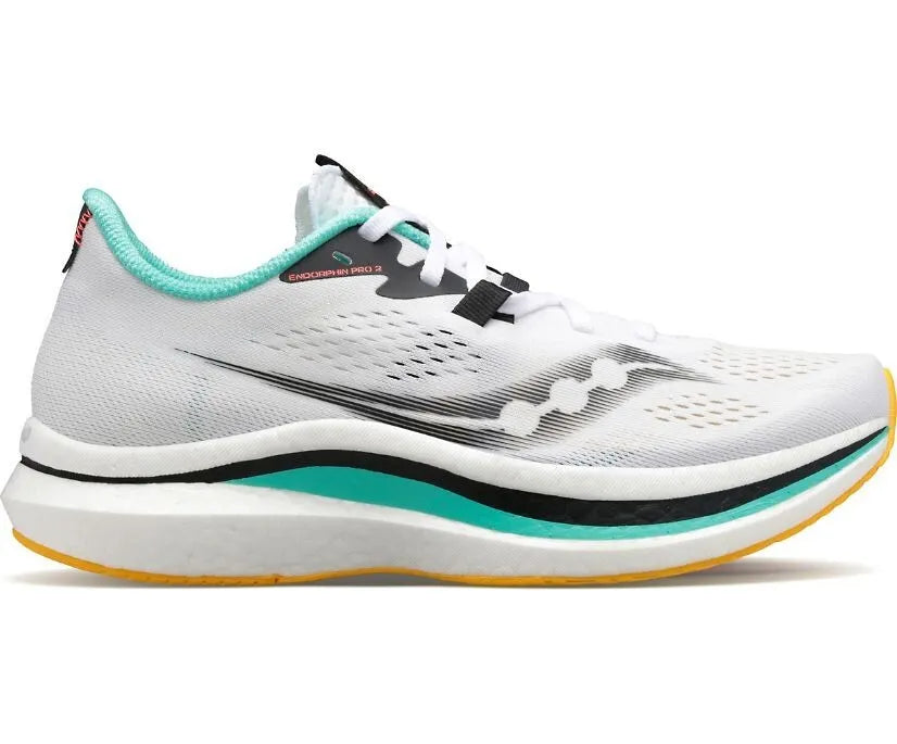 Women's Saucony Endorphin Pro 2, White/Black/Vizi, 11 B Medium