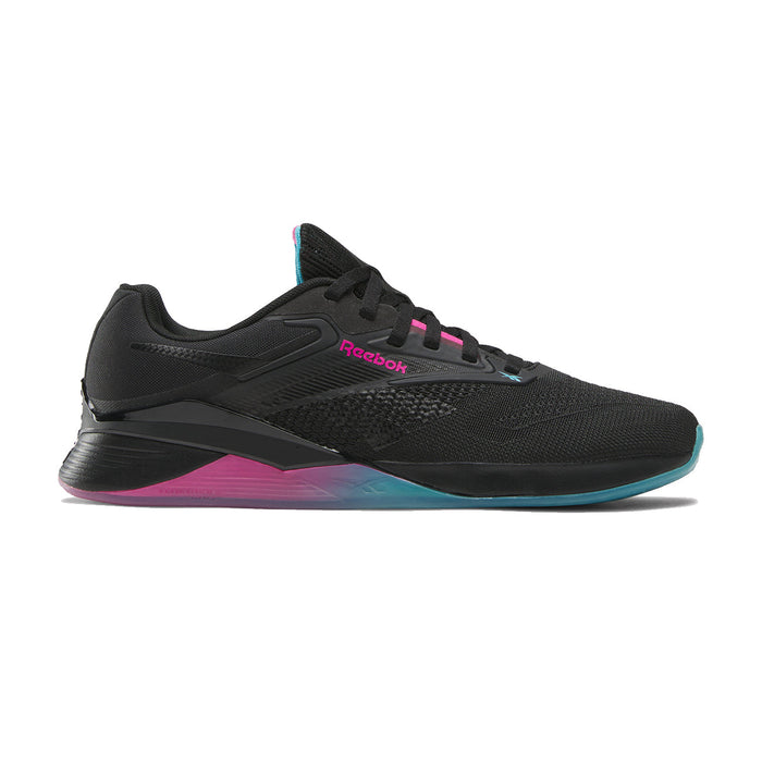 Men's Reebok Nano X4, Black/Bold Cyan/Laser Pink, 6 D Medium