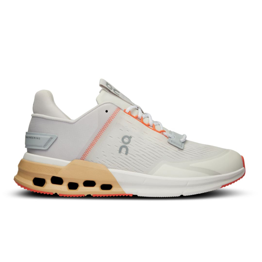 Women's On Cloudnova Flux, Undyed-White/Savannah, 8 B Medium