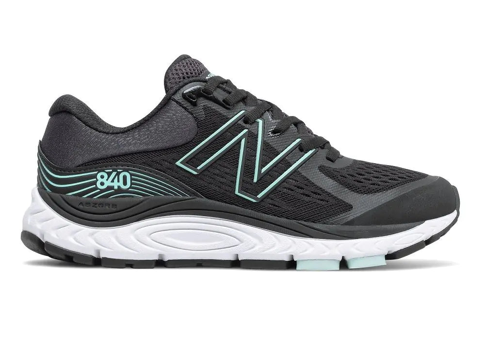 Women's New Balance Fresh Foam 840v5, Black/Storm Blue, 7 B Medium