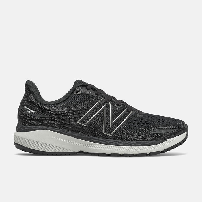 Women's New Balance Fresh Foam X 860v12, Black/White, 8.5 B Medium