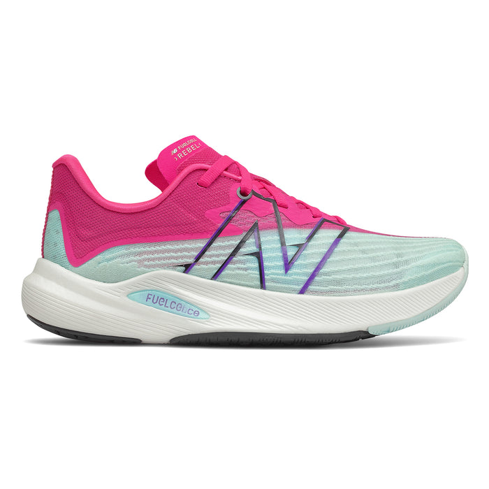 Women's New Balance FuelCell Rebel v2, Pale Chill/Pink Glo, 6 B Medium