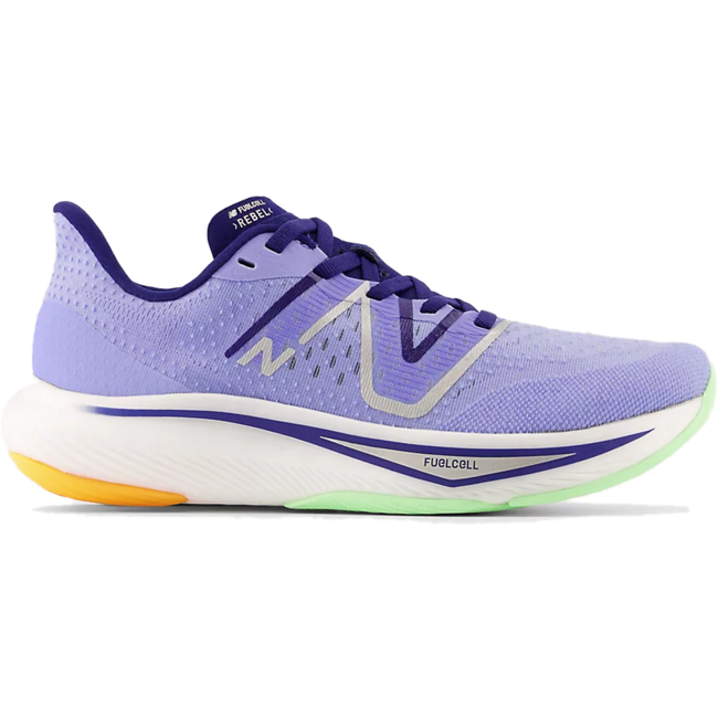 Women's New Balance FuelCell Rebel v3, Vibrant Violet/Victory Blue/Vibrant Spring Glow, 10 B Medium