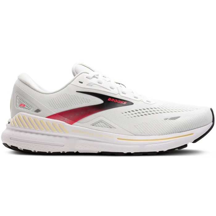 Men's Brooks Adrenaline GTS 23, White/Cream/Pink, 9.5 D Medium