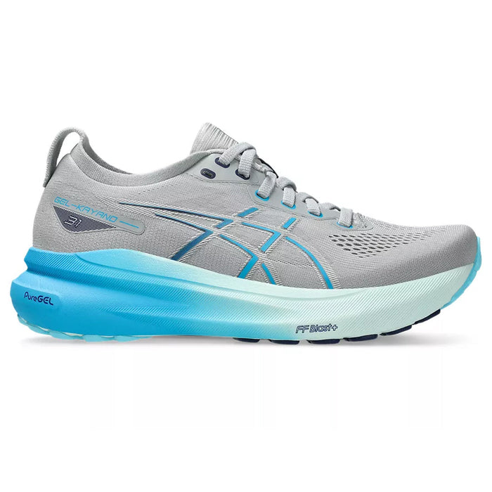 Women's Asics GEL-Kayano 31, Piedmont Grey/Digital Aqua, 7 B Medium