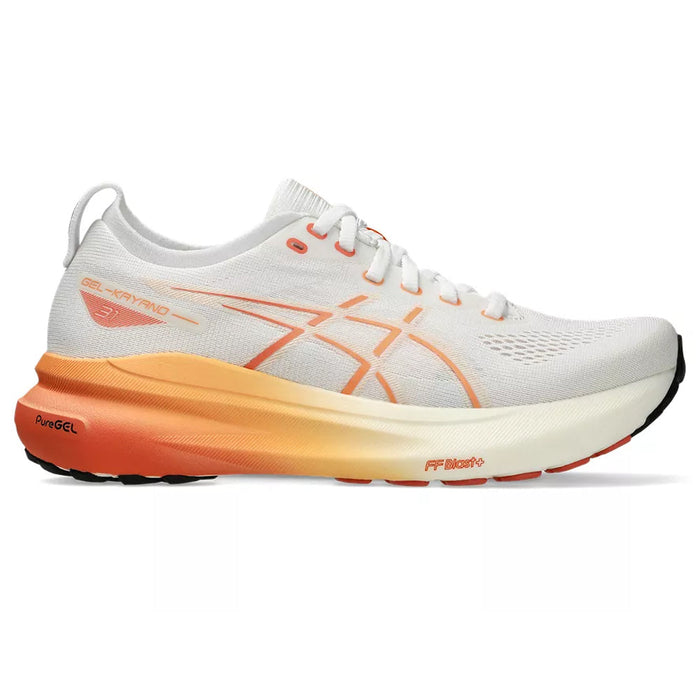 Women's Asics Gel-Kayano 31, White/Faded Orange, 7.5 B Medium