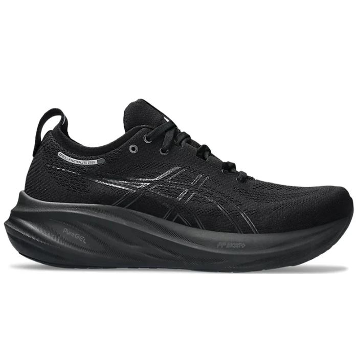 Women's Asics Gel-Nimbus 26, Black/Black, 5 D Wide