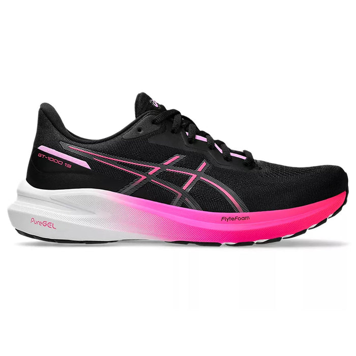 Women's Asics GT-1000 13, Black/Pink Glo, 11 B Medium