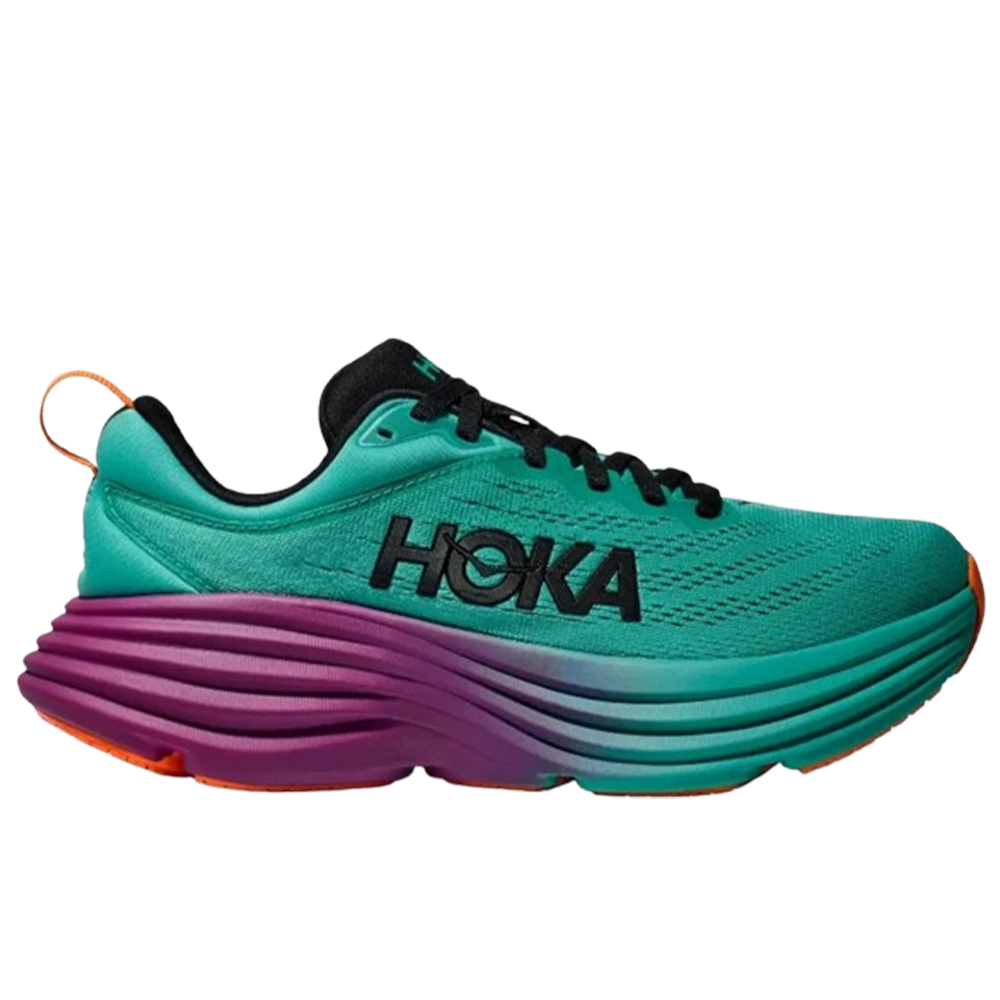 Women's Hoka Bondi 8, Electric Aqua/Black, 7 B Medium