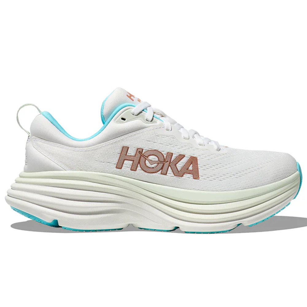 Women's Hoka Bondi 8, Frost/Rose Gold, 12 B Medium