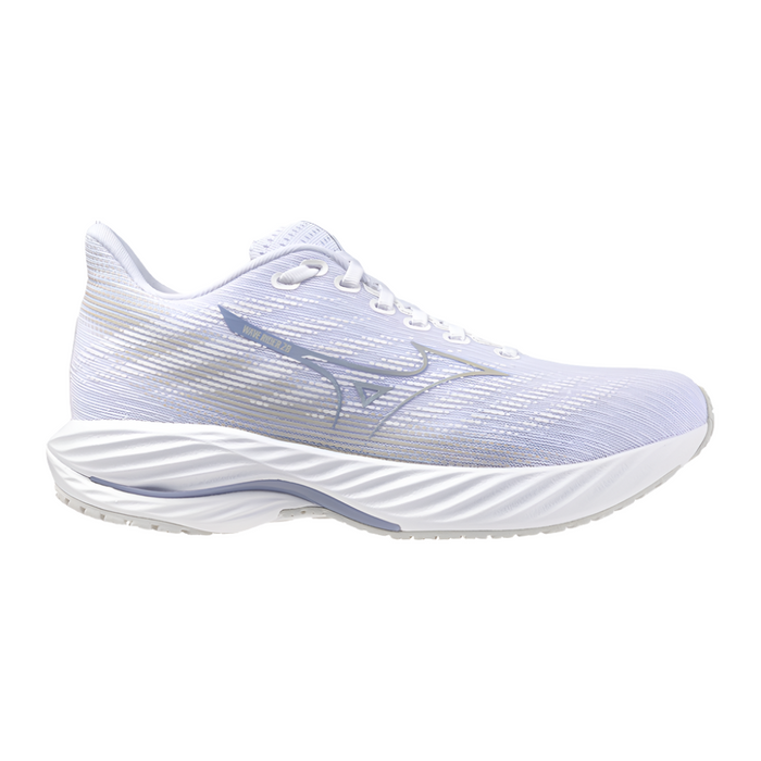 Women's Mizuno Wave Rider 28, White/Nimbus Cloud, 7.5 B Medium