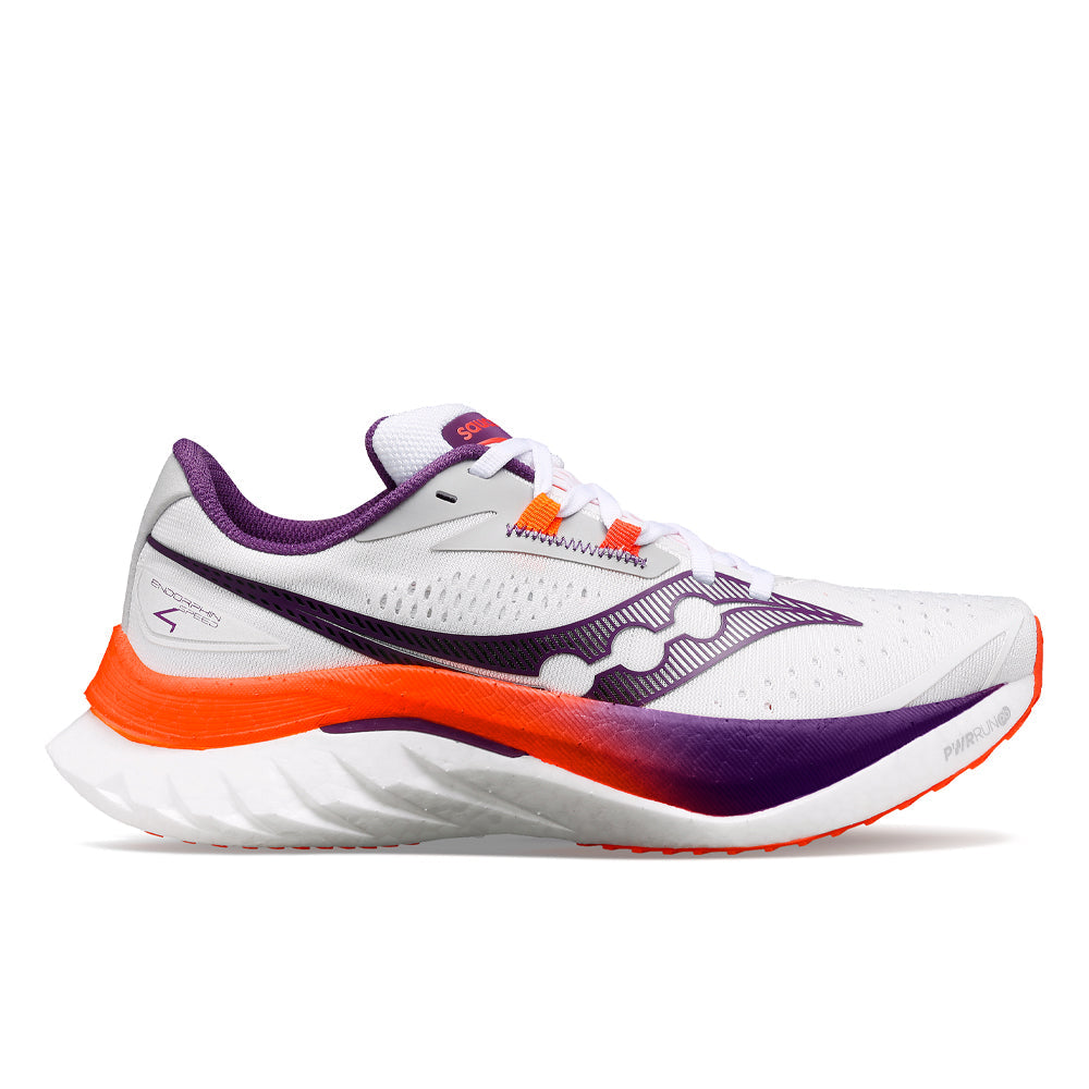 Women's Saucony Endorphin Speed 4, White/Violet, 8.5 B Medium