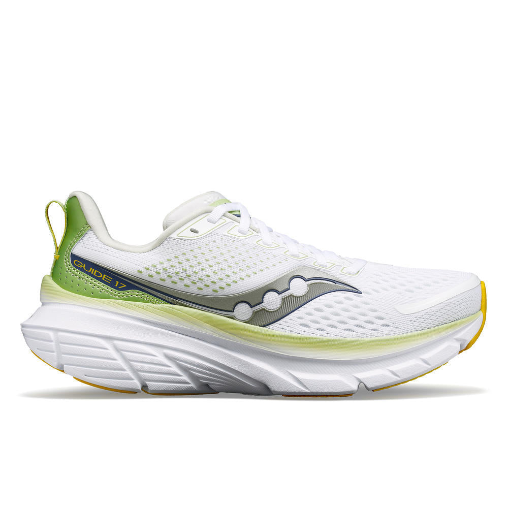 Side view on white background of Womens Saucony Guide running shoe in ,  width