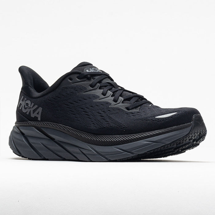 Men's Hoka One One Clifton 8, Black/Black, 12 D Medium