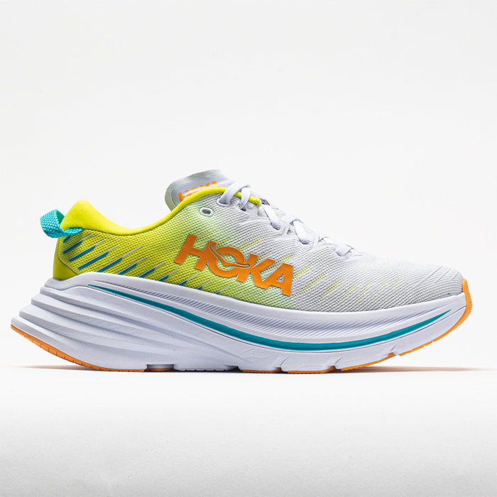 Men's Hoka One One Bondi X, White/Evening Primrose, 9.5 D Medium