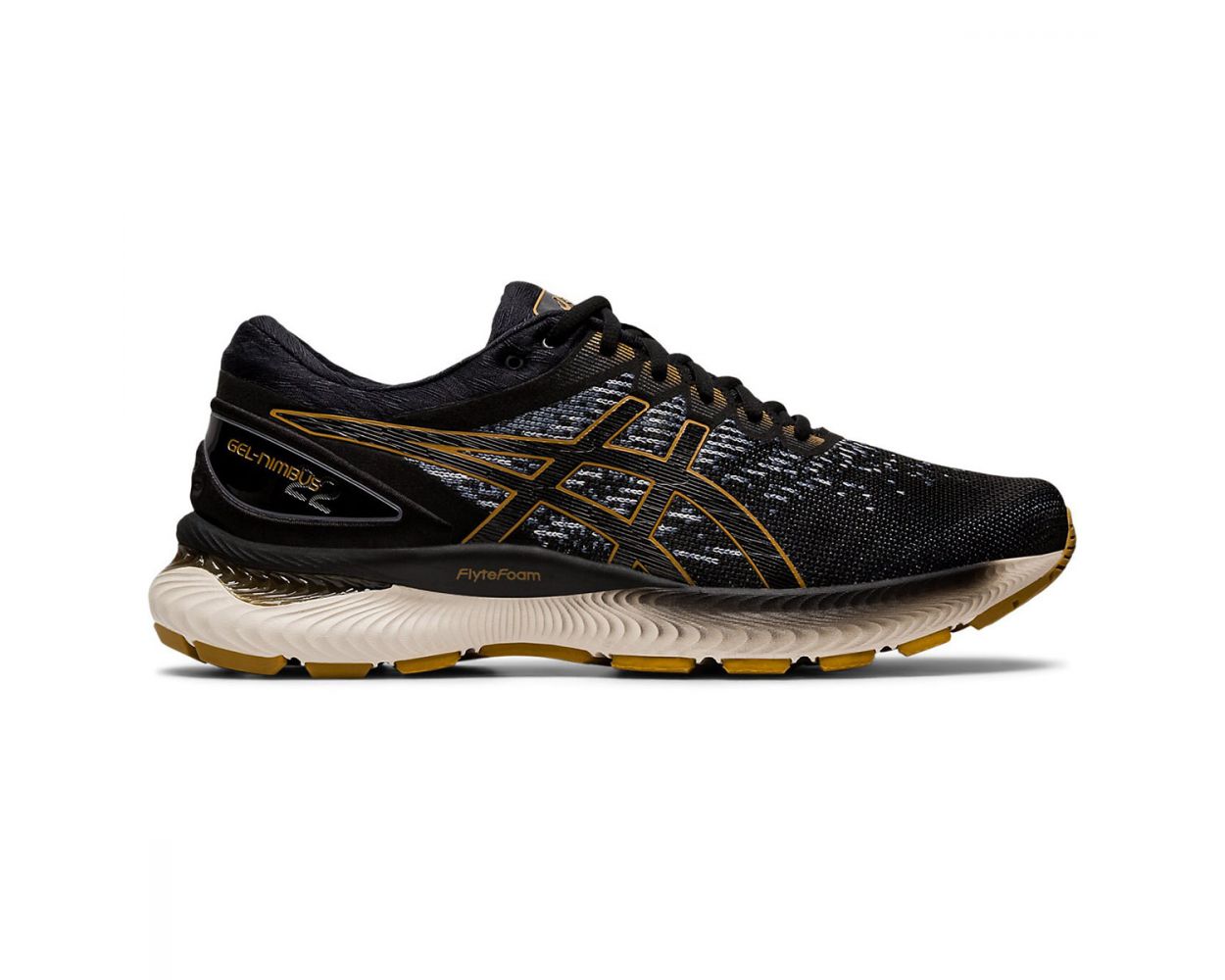 Men's Asics Gel-Nimbus 22 Knit, Black/Black Knit, 10.5 D Medium