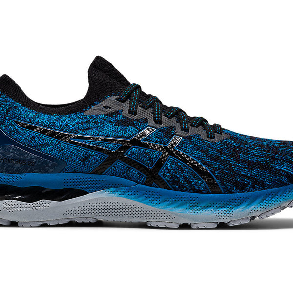ASICS Men\'s GEL-Nimbus 23 eBlue and Black Knit Road Running Shoe ASICS Gel-Nimbus 23 Men main image 2
