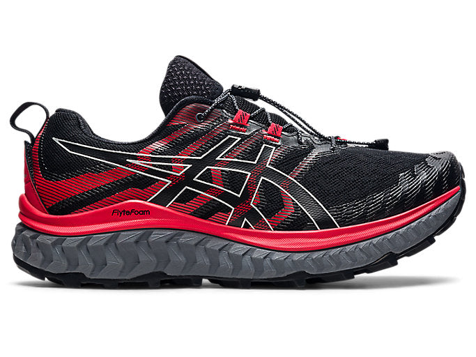 Men's Asics Trabuco Max, Black/Electric RED, 10.5 D Medium