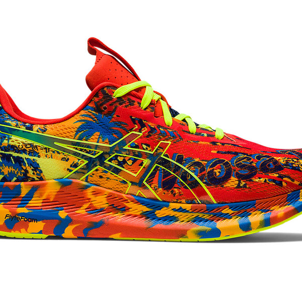 Men's Asics Noosa Tri 14, Cherry Tomato/Safety Yellow, 9 D Medium