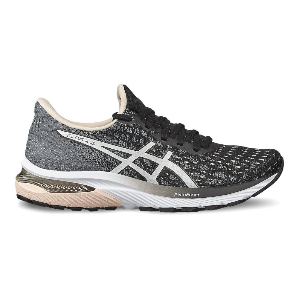 Women's Asics Gel-Cumulus 22 MK, Black/White, 9 B Medium
