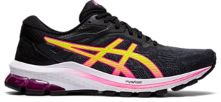 Women's Asics GT-1000 10, Black/Hot Pink, 10 B Medium