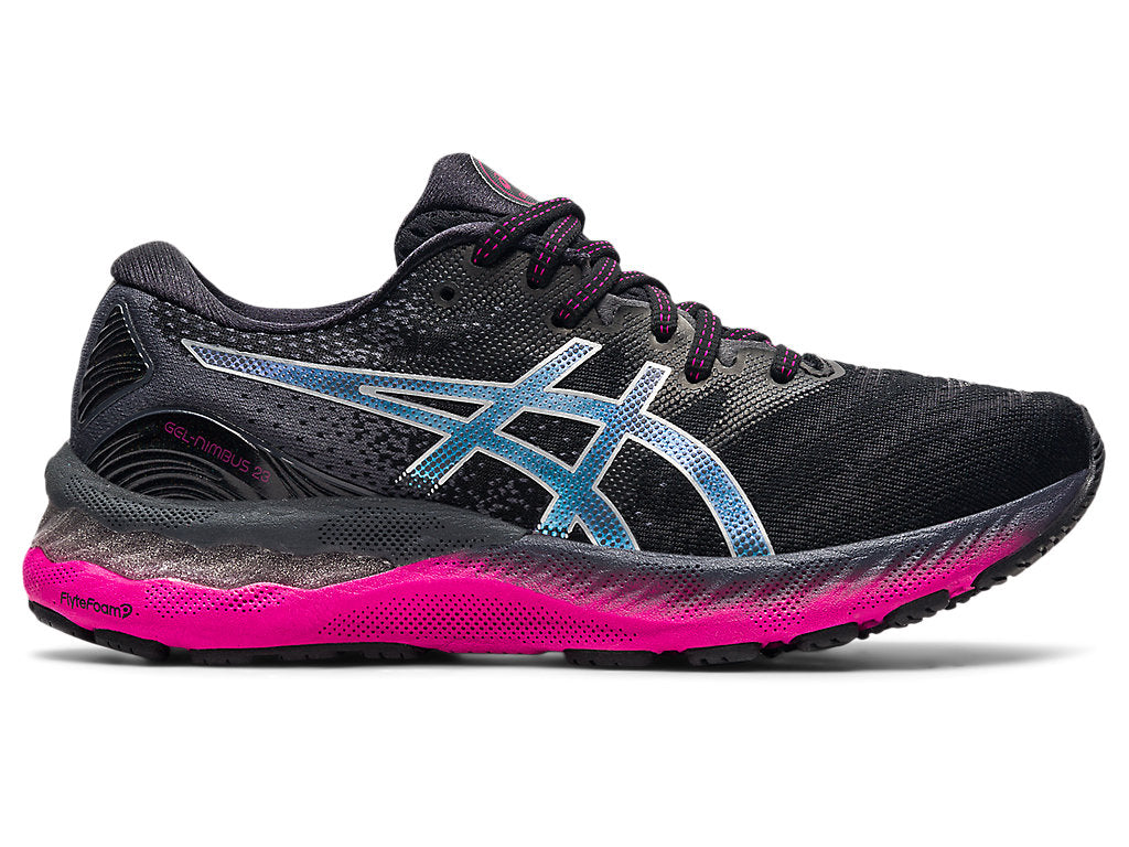 Women's Asics Gel-Nimbus 23, Black/Pure Silver, 11 B Medium