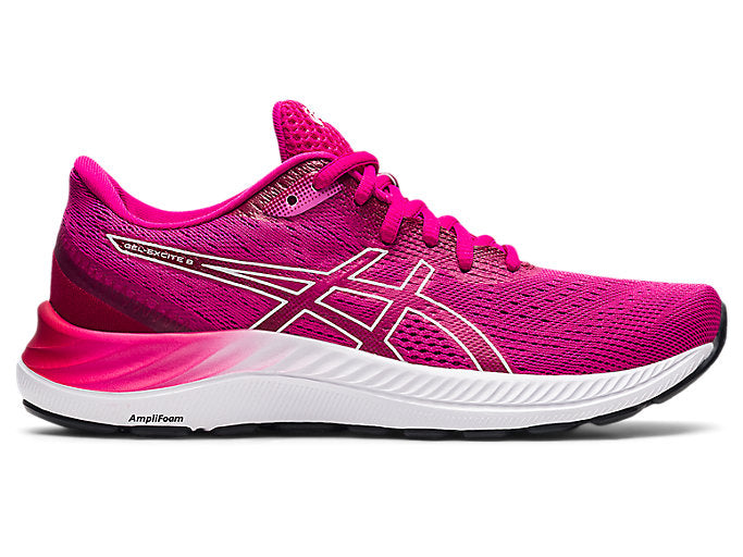 Women's Asics Gel-Excite 8, Pink Rave/White, 6.5 B Medium